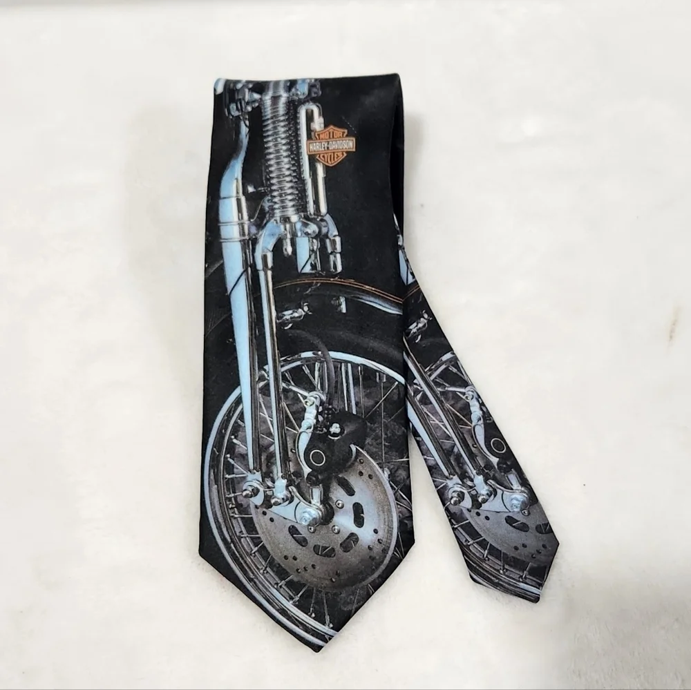 Ralph Marlin Vintage VTG 1994 The Leading Edge Harley Davidson HD Necktie Tie - Picture 1 of 10
